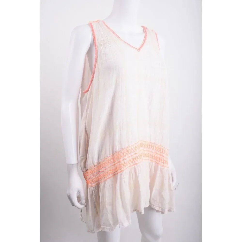 Free People Womens Plaid Mini Dress White Run with Me XS Sleeveless  ob770119